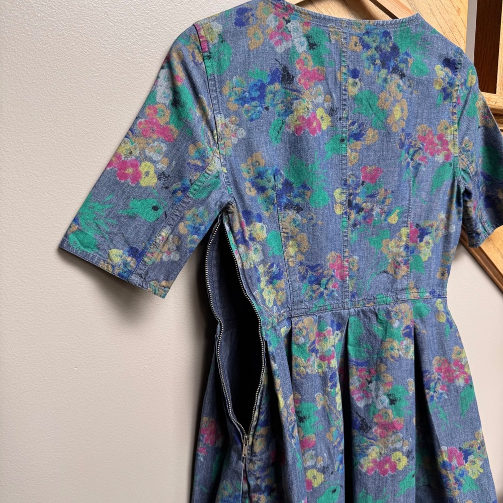 Gap Y2K Floral Mini Dress 0 Festival Cottage Goblincore Granny Garden Fairy Boho - Picture 7 of 11